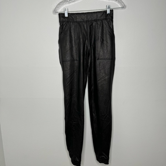 Spanx faux leather black noir jogger xs - Picture 2 of 9